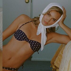 VDM the label polka dot bikini polly india reversible top